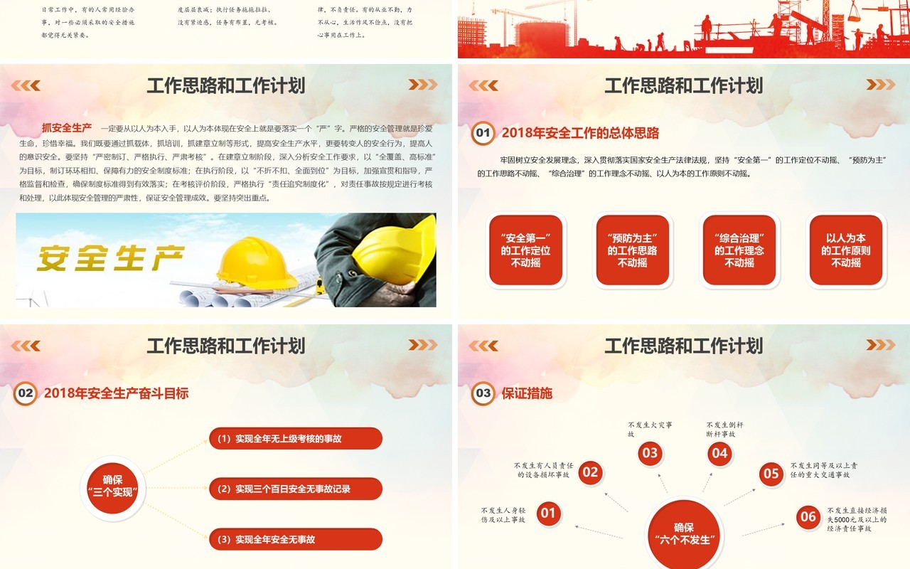 扁平风格安全生产工作总结汇报