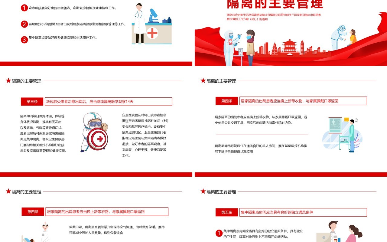 关于印发新冠肺炎出院患者复诊复检工作方案（试行）的通知动态PPT模板