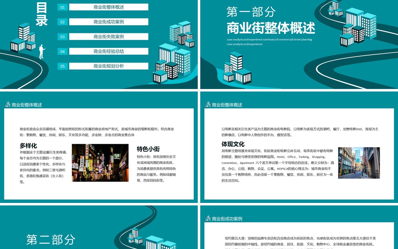 商业街规划案例分析及经验总结动态PPT模板