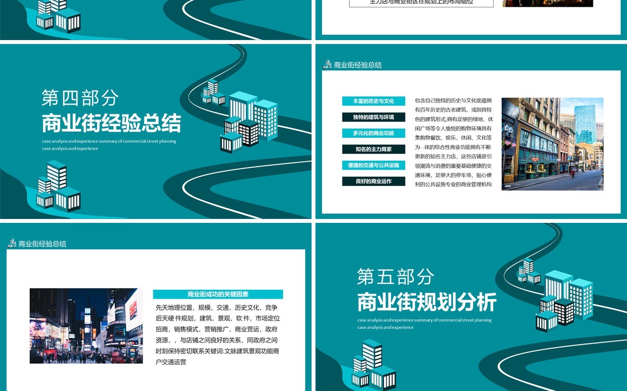 商业街规划案例分析及经验总结动态PPT模板