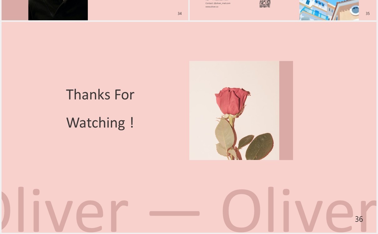 时尚简约图片排版设计摄影集展示PPT模板Oliver Powerpoint