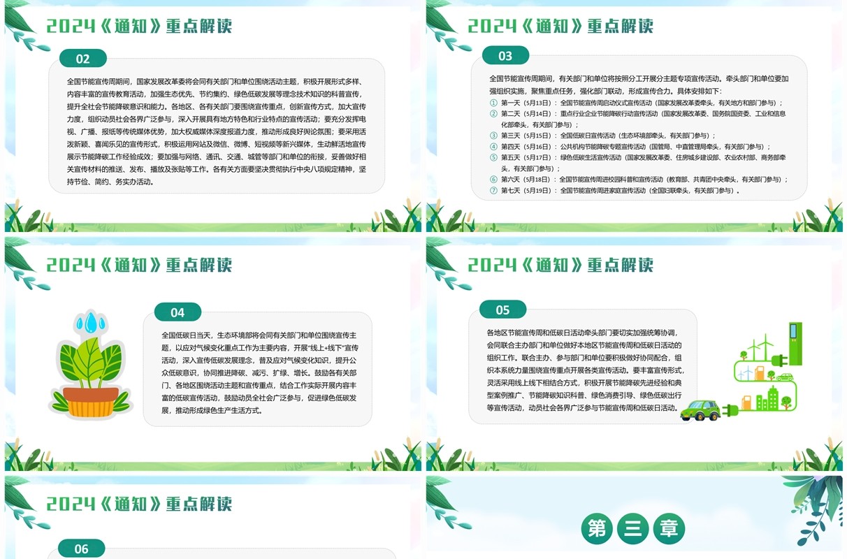绿色清新风2024全国节能宣传周PPT模板