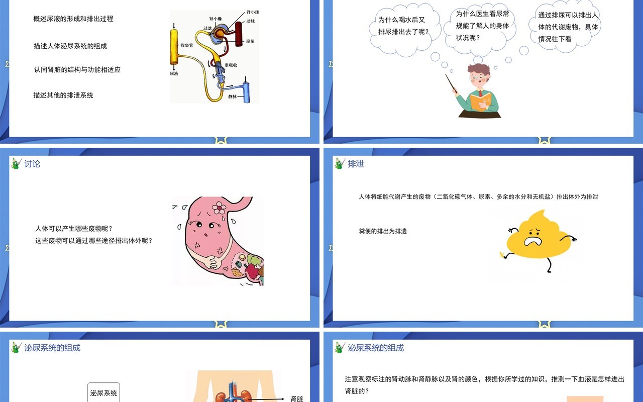部编版七年级生物下册第五单元人体内废物的排出课件PPT模板