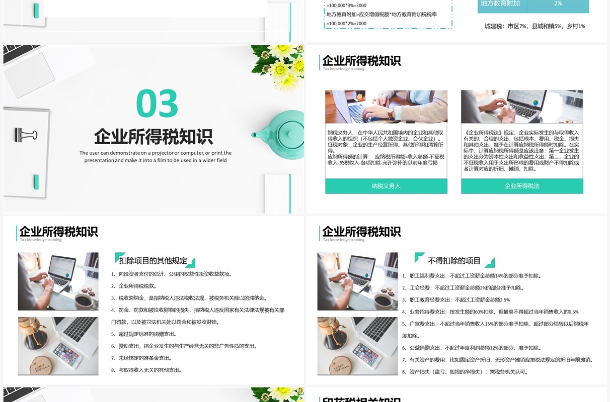 简约商业税务知识入职培训PPT模板