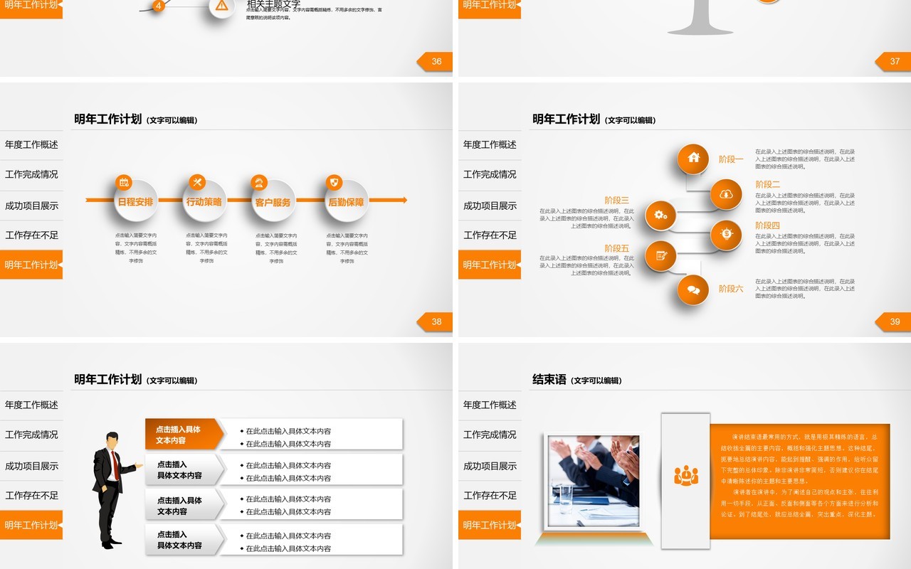 橘色个人工作汇报总结ppt