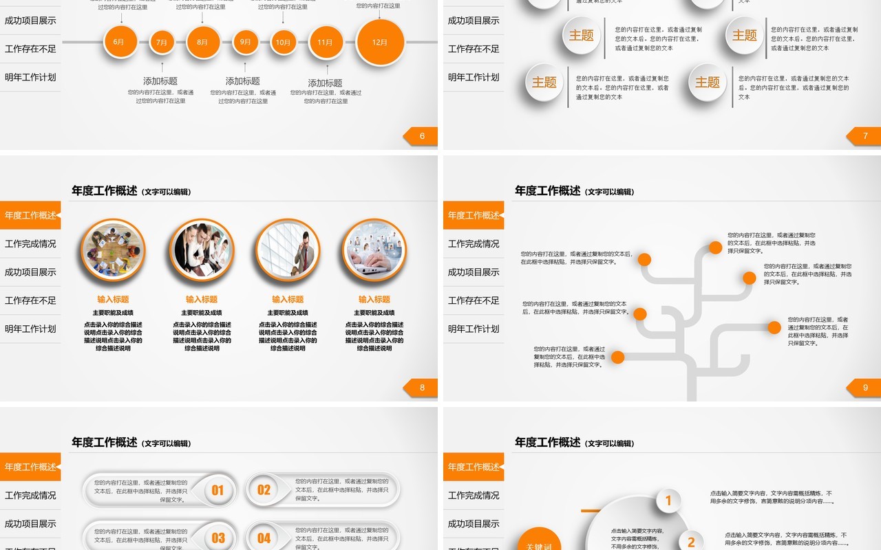 橘色个人工作汇报总结ppt