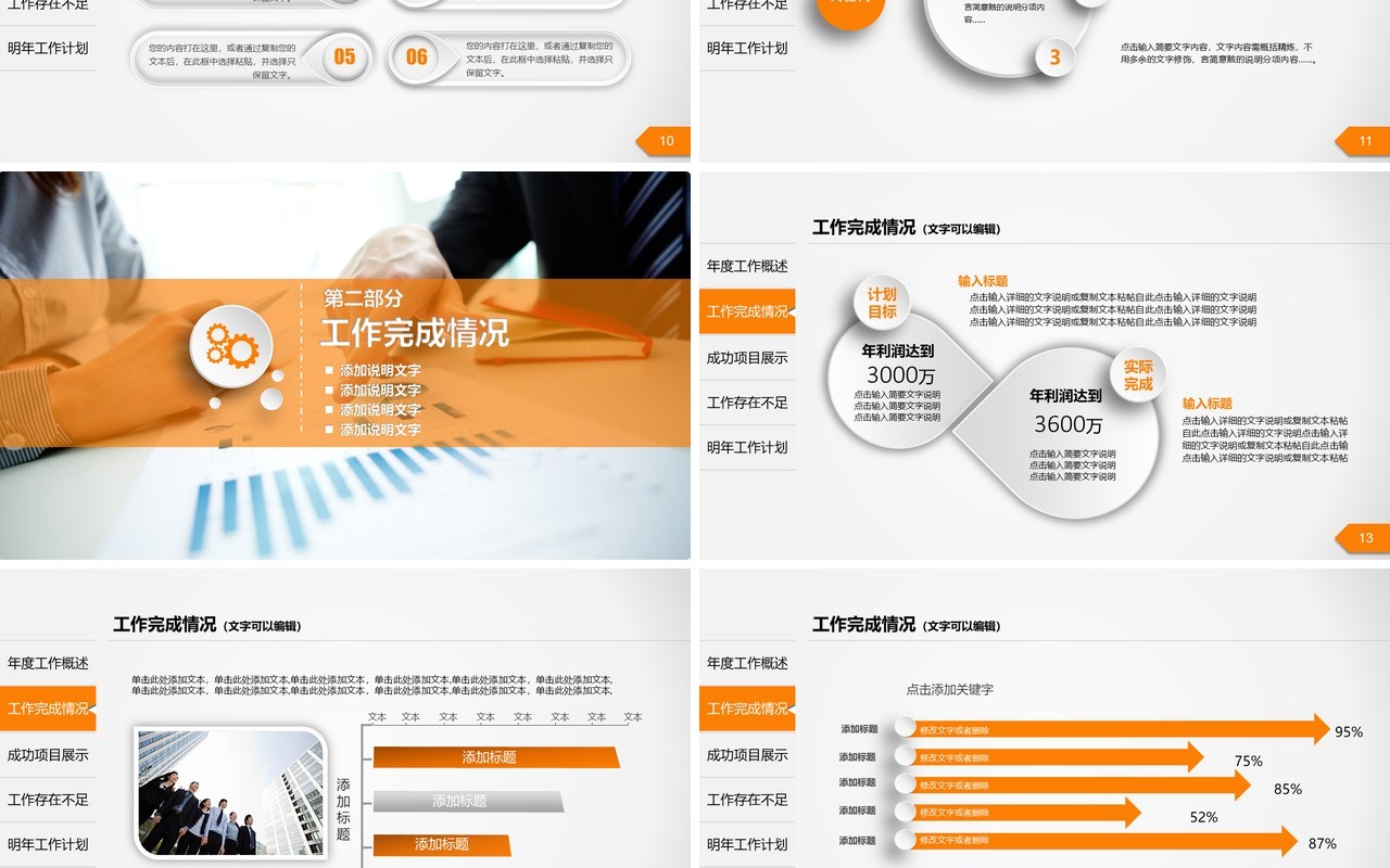 橘色个人工作汇报总结ppt
