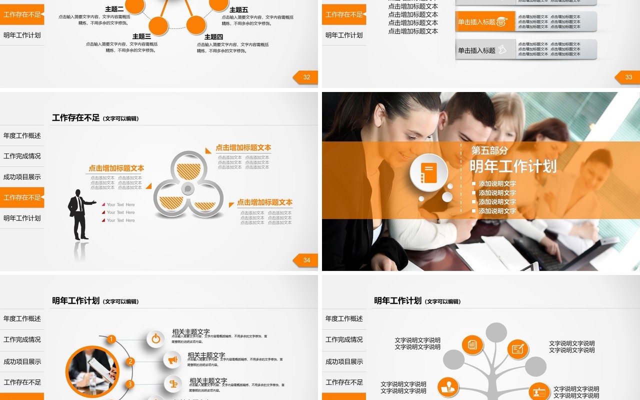 橘色个人工作汇报总结ppt