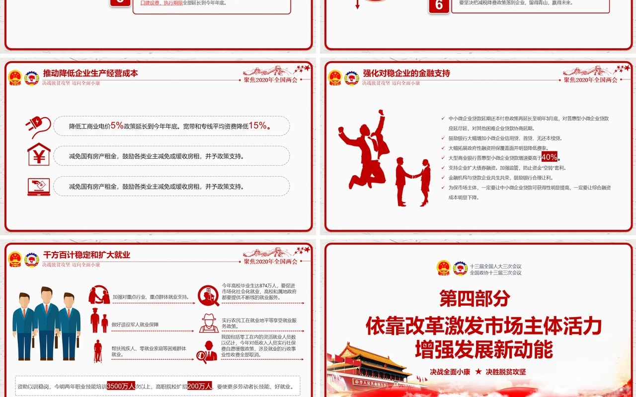 学习解读政府工作报告两会讲稿党建PPT模板