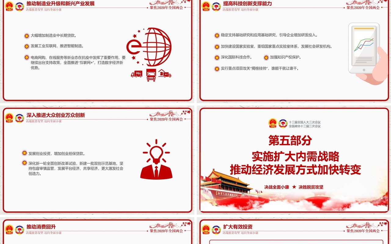 学习解读政府工作报告两会讲稿党建PPT模板