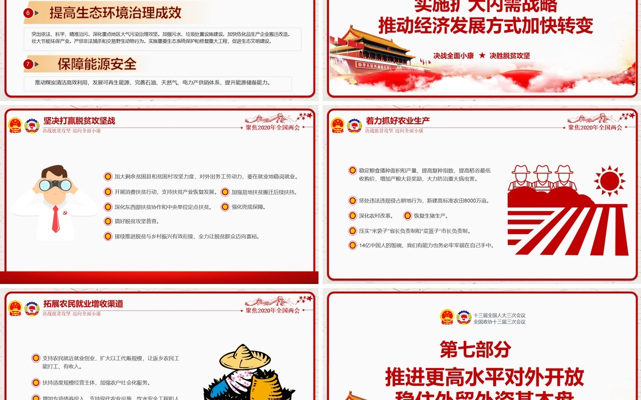 学习解读政府工作报告两会讲稿党建PPT模板