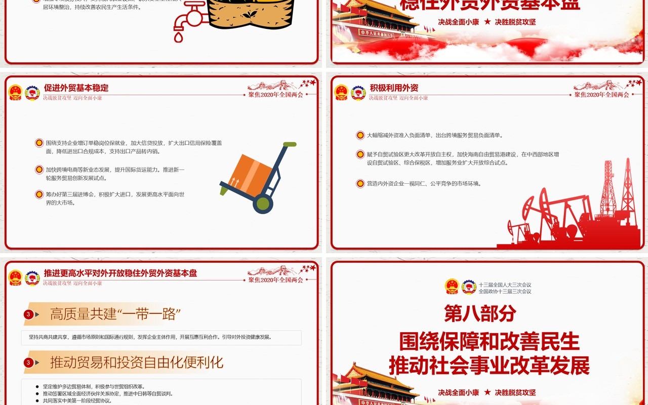 学习解读政府工作报告两会讲稿党建PPT模板