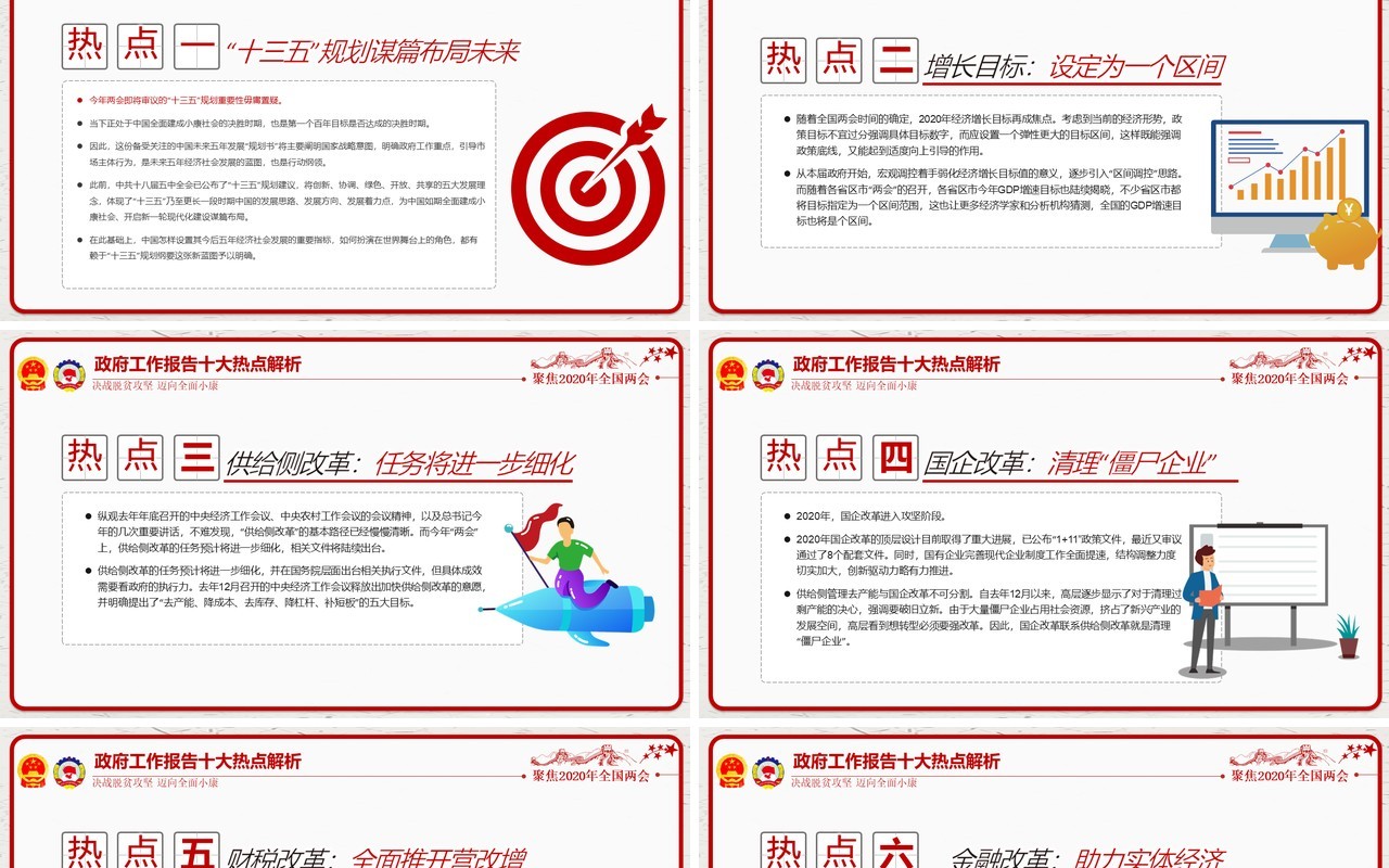 学习解读政府工作报告两会讲稿党建PPT模板