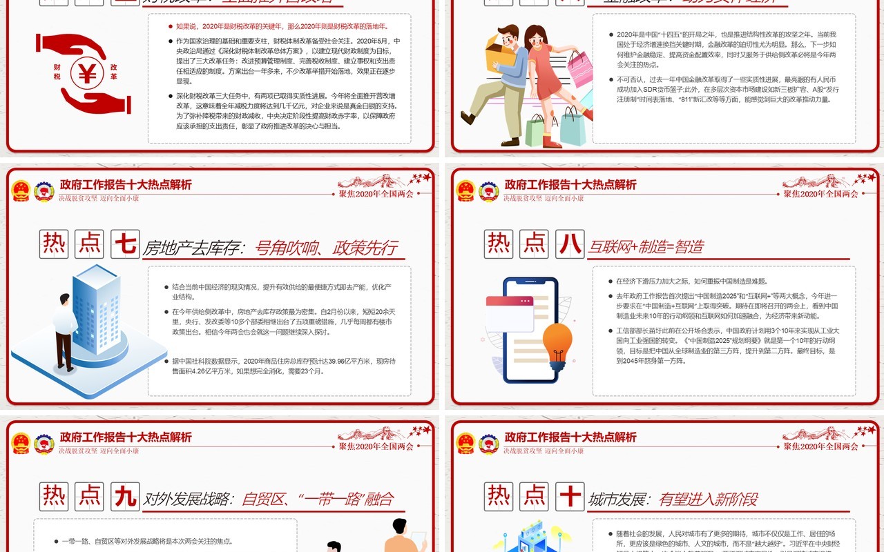 学习解读政府工作报告两会讲稿党建PPT模板