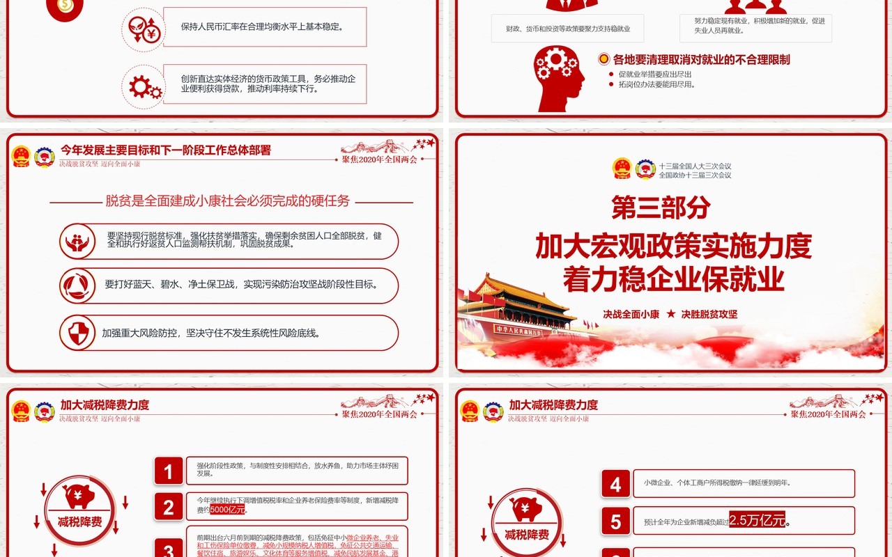 学习解读政府工作报告两会讲稿党建PPT模板