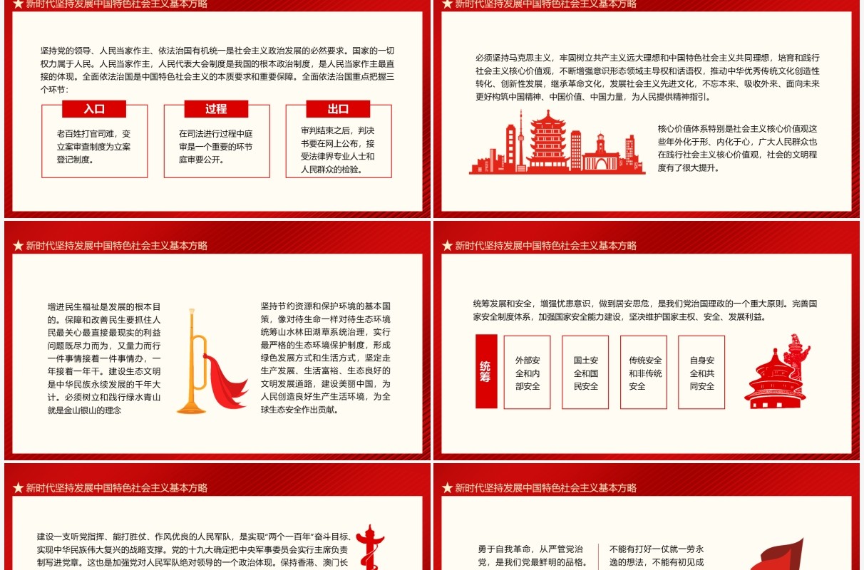 新时代中国特色社会主义思想的精神实质和丰富内涵动态PPT模板