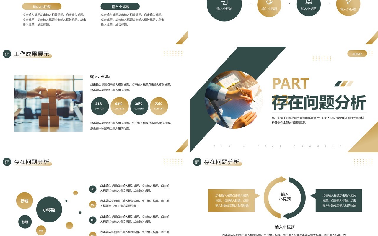 绿色商务风品质部年终总结报告PPT模板