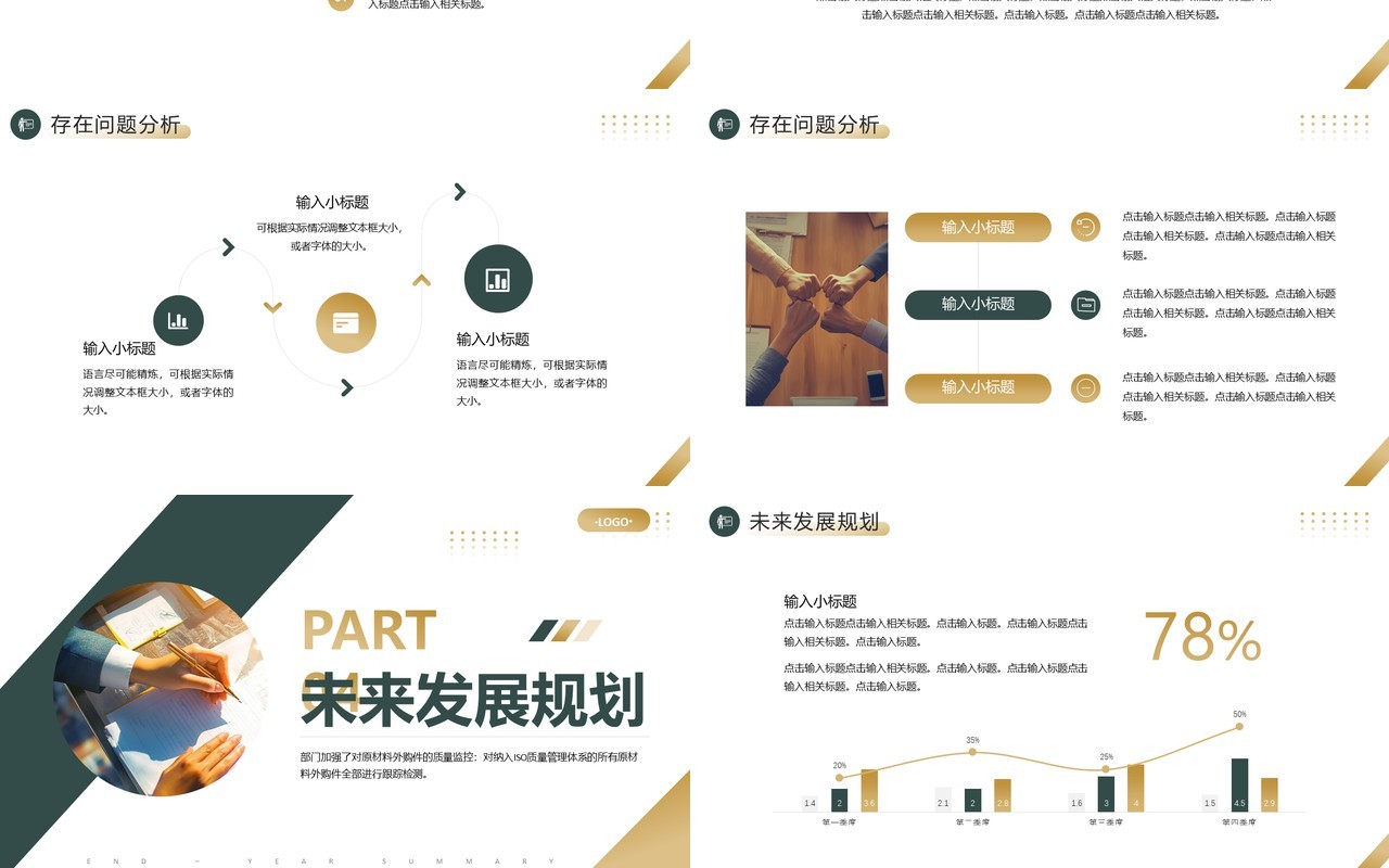 绿色商务风品质部年终总结报告PPT模板