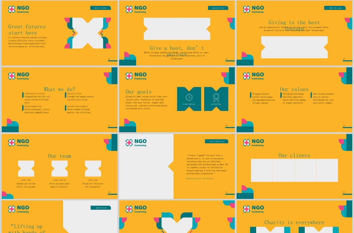 非政府组织商界慈善机构协会PPT版式模板NGO PowerPoint Presentation Template