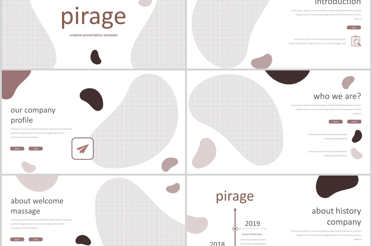 咖啡色通用PPT模板版式设计Pirage Powerpoint Template