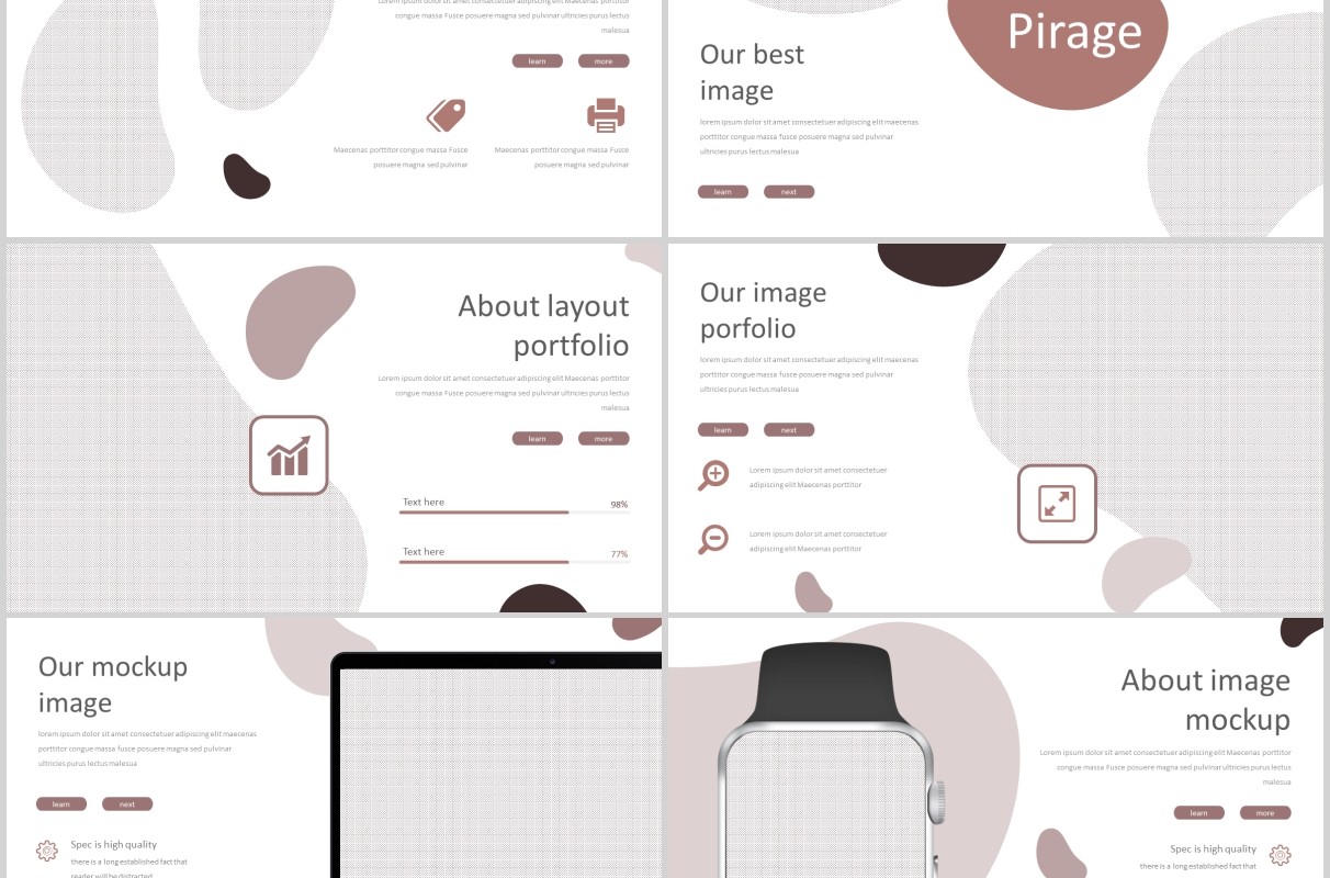 咖啡色通用PPT模板版式设计Pirage Powerpoint Template