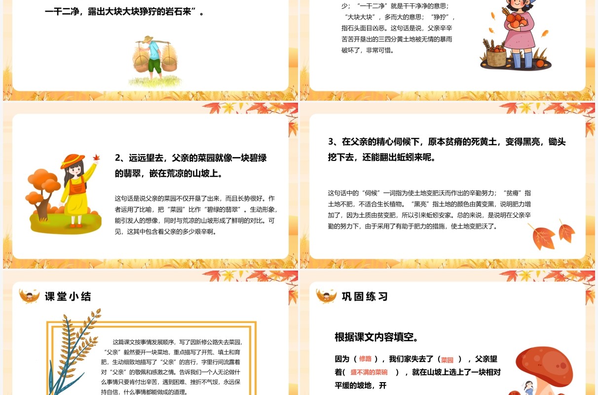 部编版四年级语文下册父亲的菜园课件PPT模板