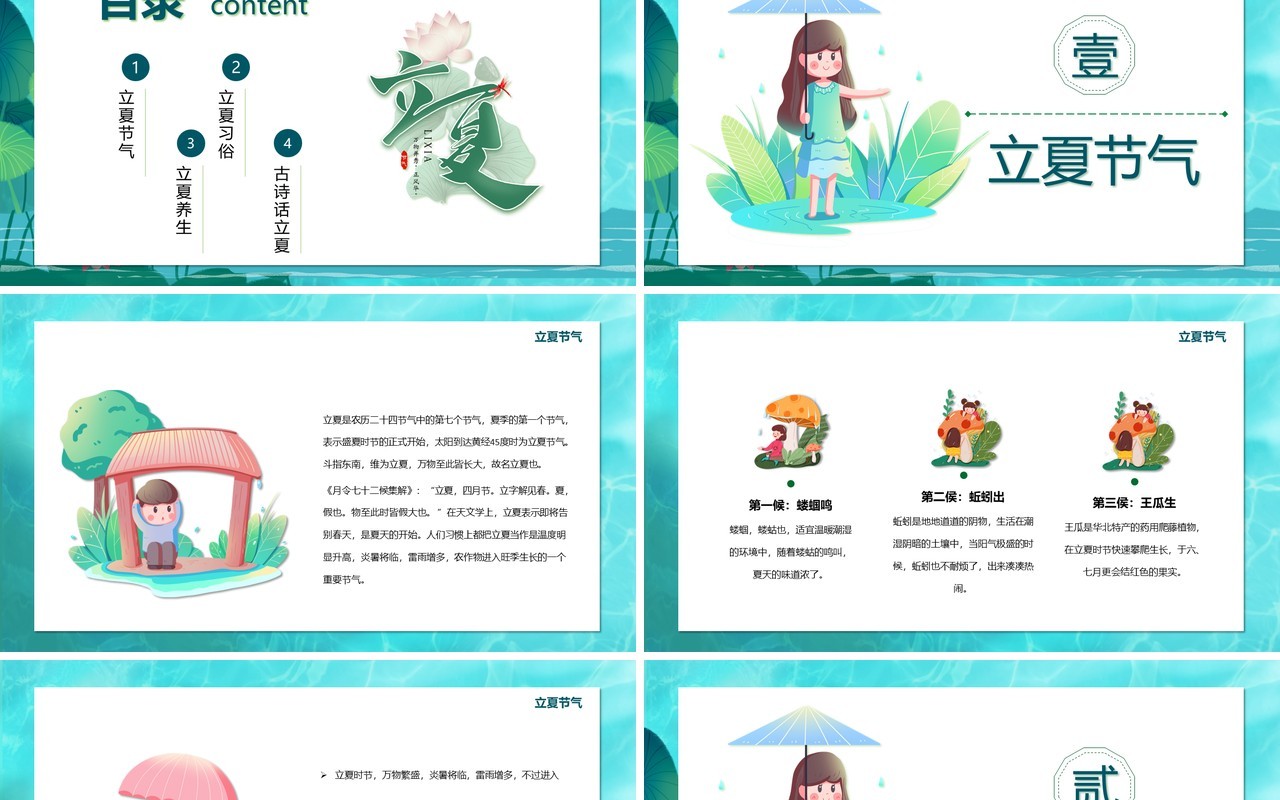 二十四节气之立夏介绍PPT模板