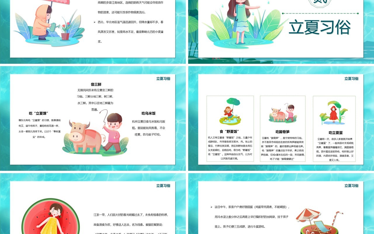 二十四节气之立夏介绍PPT模板