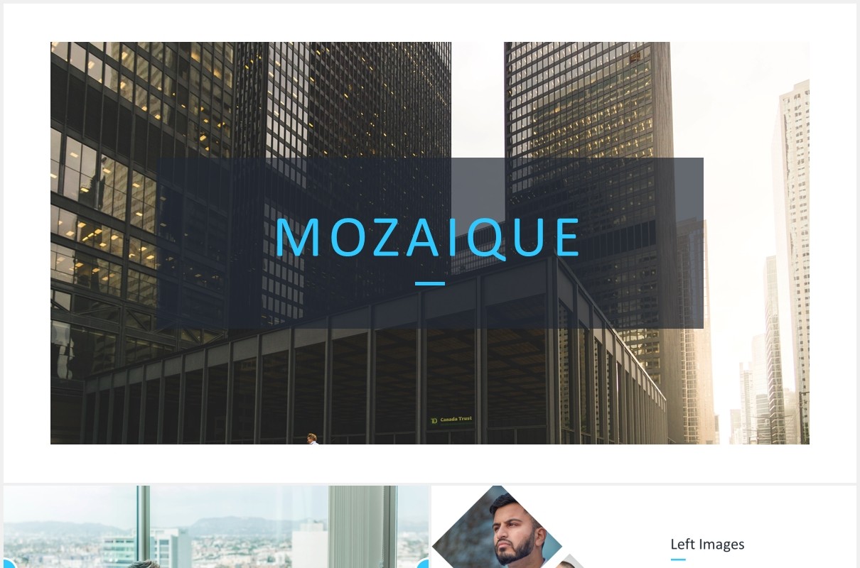 国外商务工作计划总结报告PPT模板Mozaique - Powerpoint Template