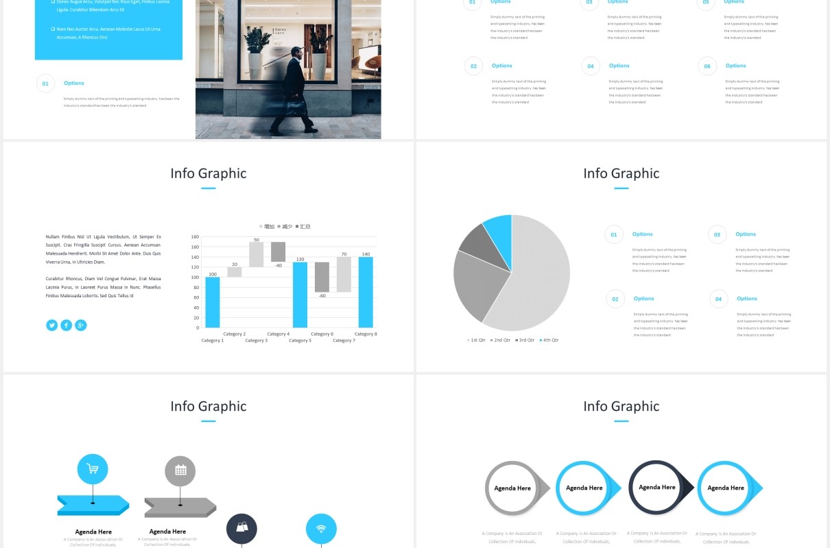 国外商务工作计划总结报告PPT模板Mozaique - Powerpoint Template
