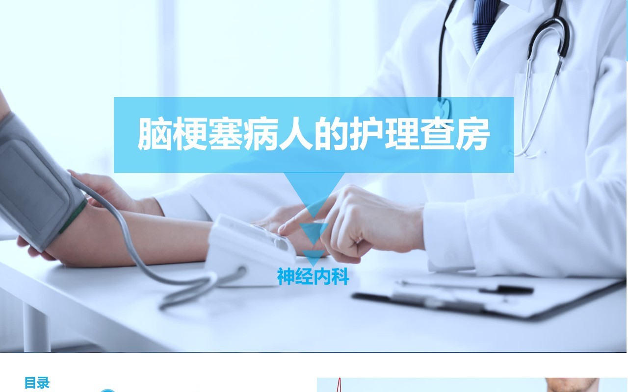神经内科脑梗塞病人的护理查房PPT模板