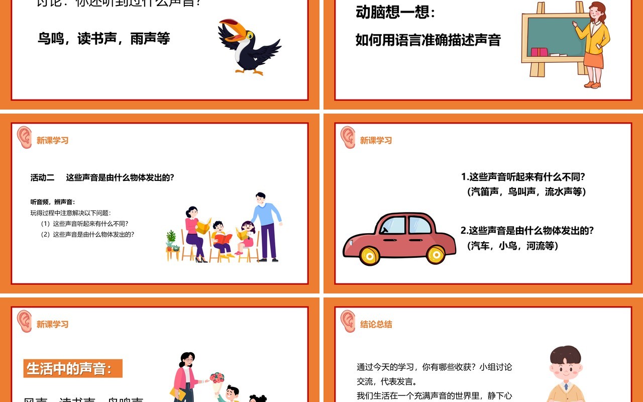 教科版四年级科学上听听声音课件PPT模板
