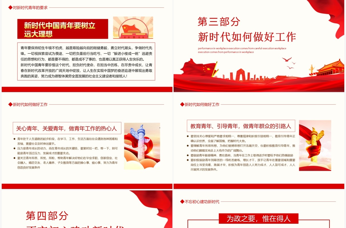 永远跟党走奋进新征程庆祝中国共产主义青年团成立100周年动态PPT模板