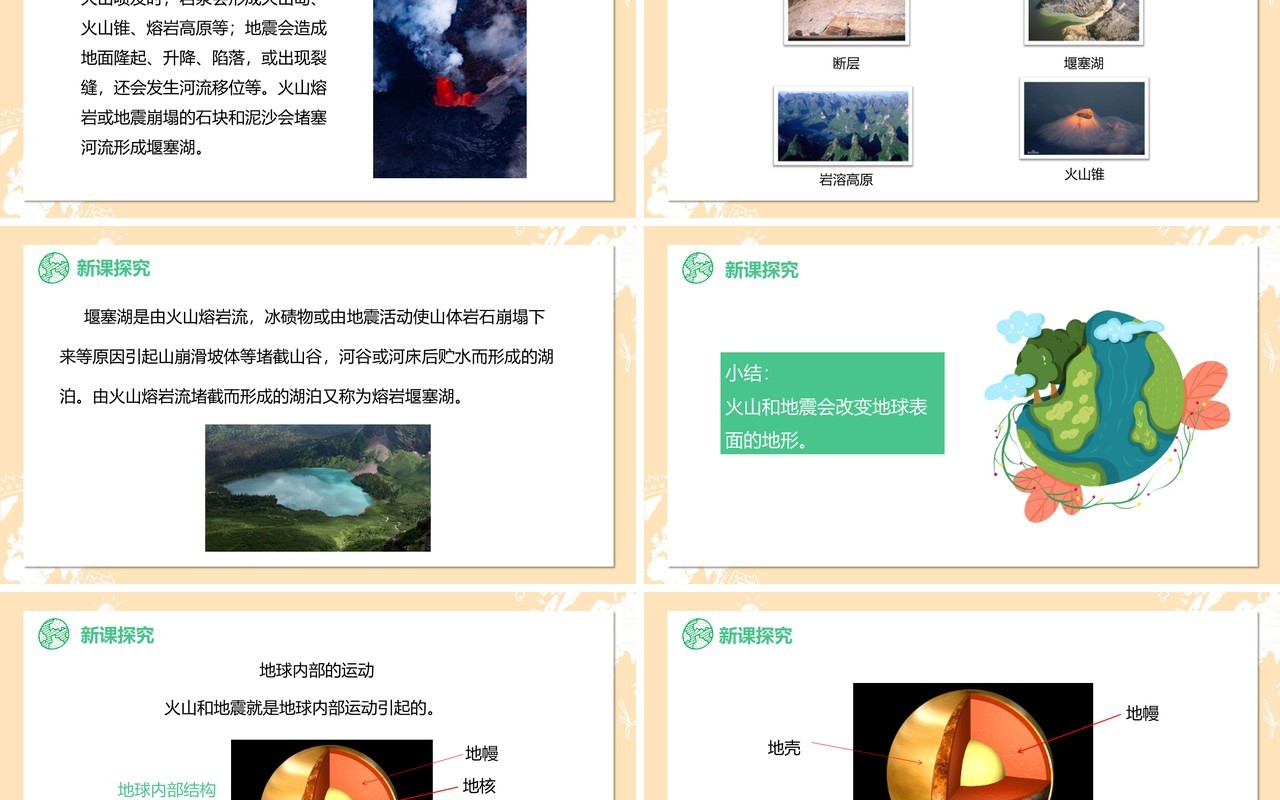 教科版五年级科学上册地球内部运动引起的地形变化PPT模板