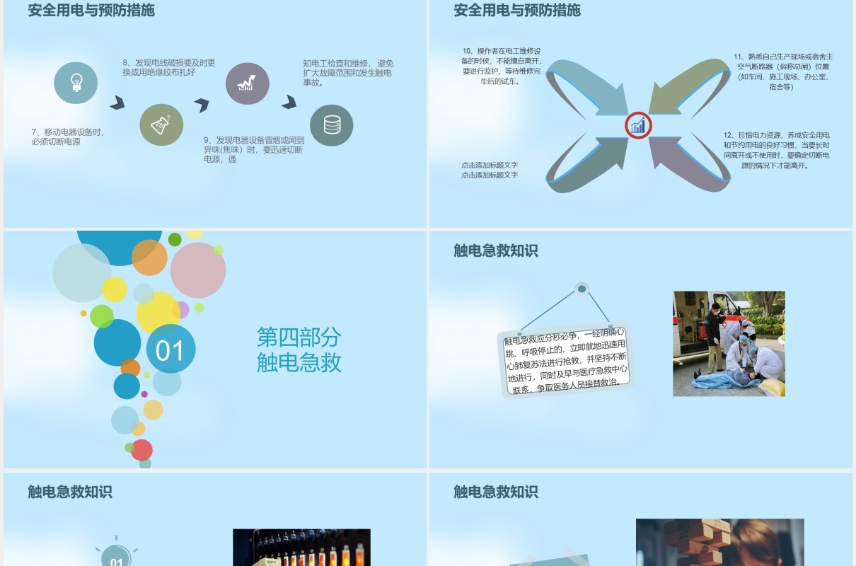 专业技术培训安全用电教育主题PPT模板