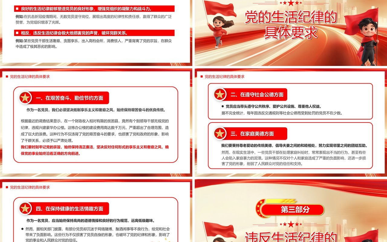 严守党的生活纪律维护党员良好形象PPT模板