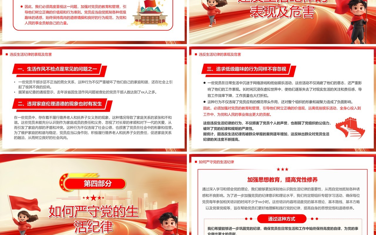 严守党的生活纪律维护党员良好形象PPT模板