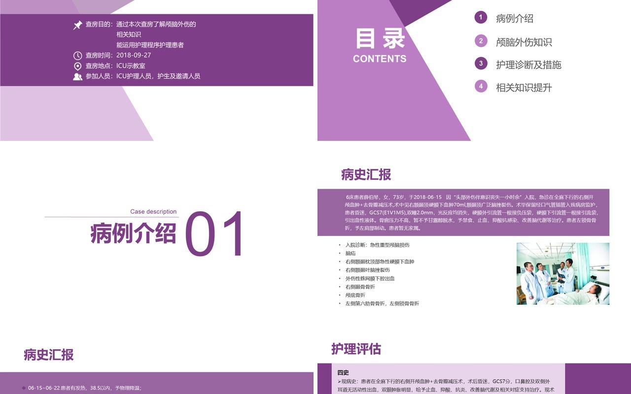 颅脑外伤护理查房PPT模板