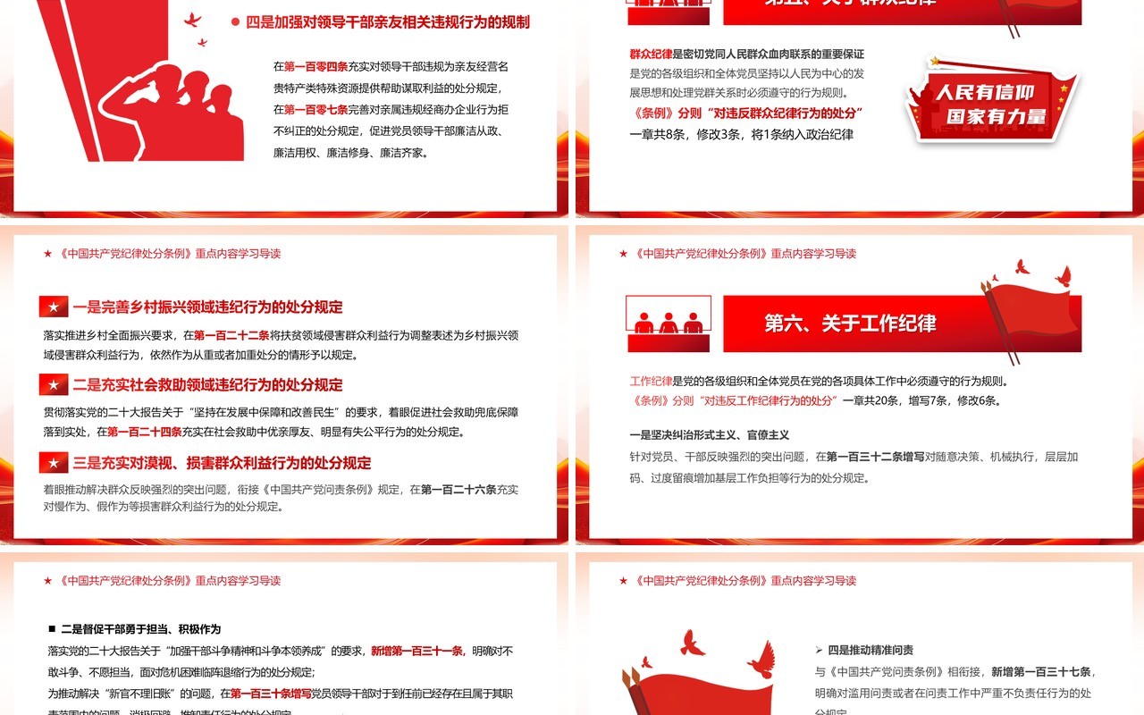 红色简约风党纪学习教育PPT模板