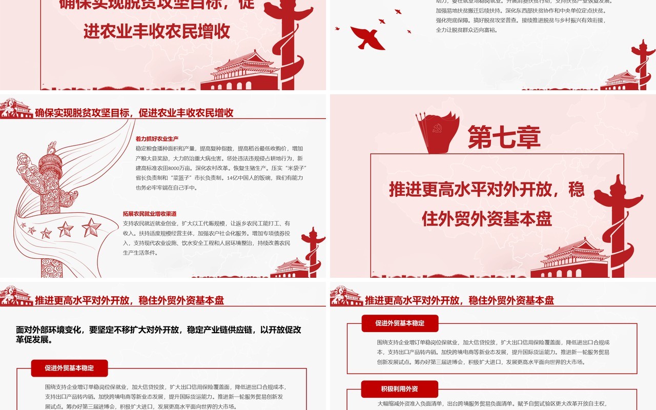 2020年政府工作报告聚焦两会讲稿内容学习PPT模板