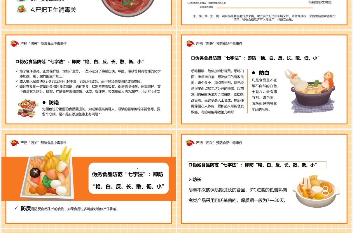 黄色卡通风如何预防食品安全事故发生教育培训PPT模板