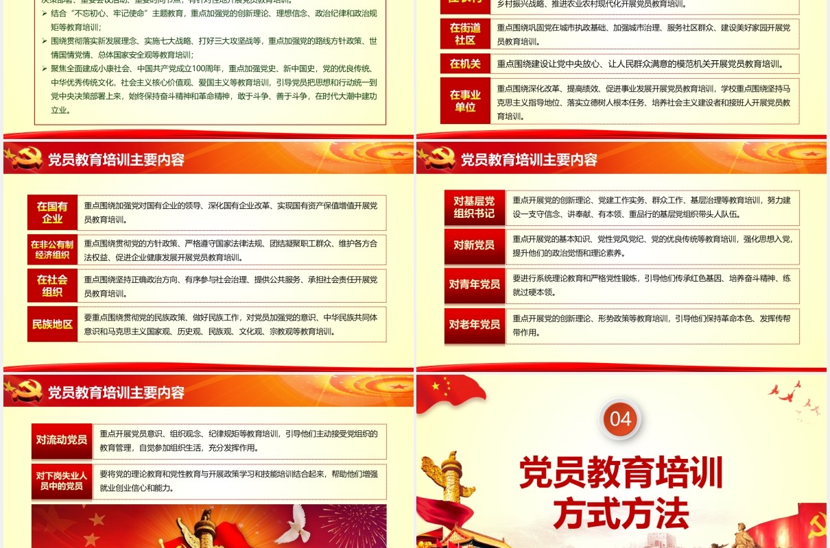 全国党员教育培训工作规划党课党建PPT模板