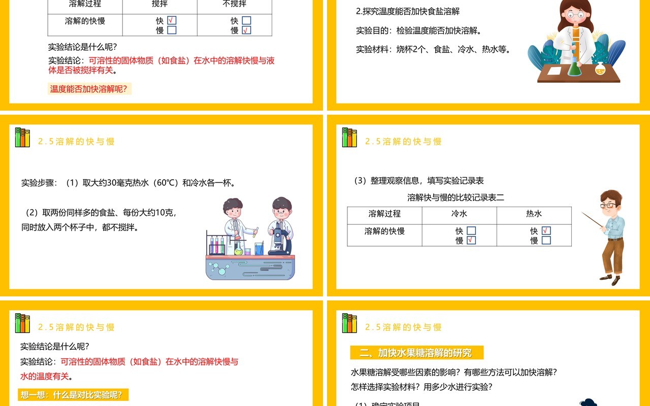 教科版四年级科学上册第二单元溶解2.5溶解的快与慢