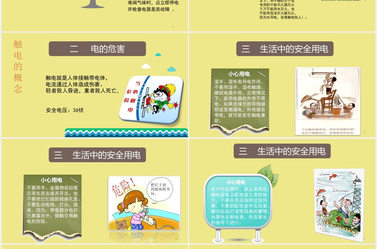 学生安全用电培训班会课件PPT模板