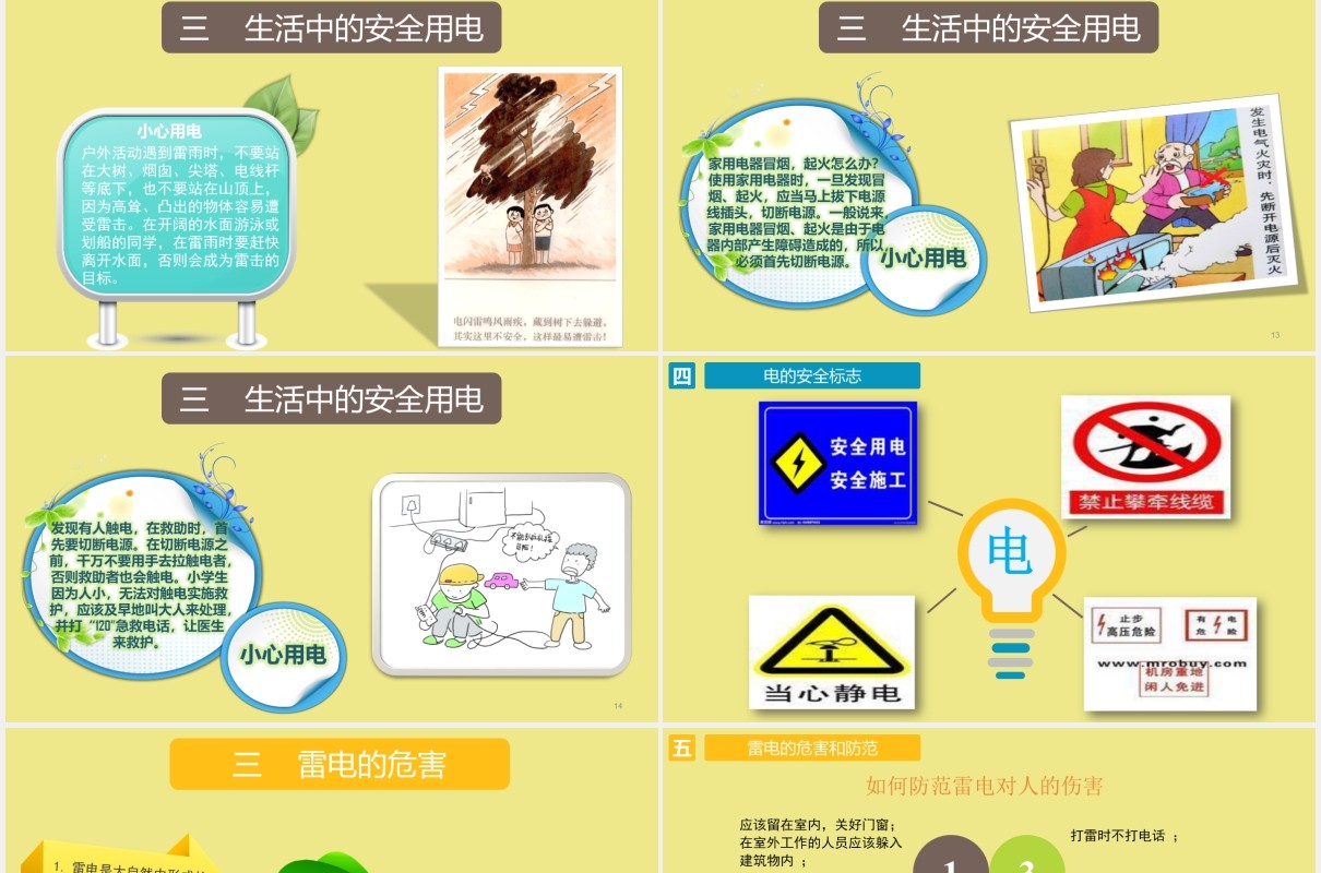 学生安全用电培训班会课件PPT模板