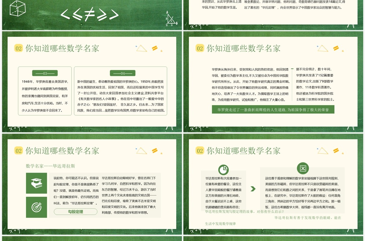 绿色黑板风春季数学开学第一课PPT模板