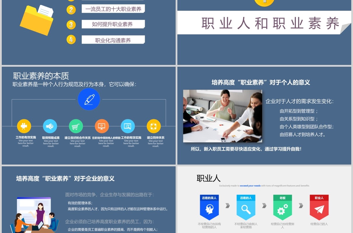 企业职业化素养提升员工培训PPT模板