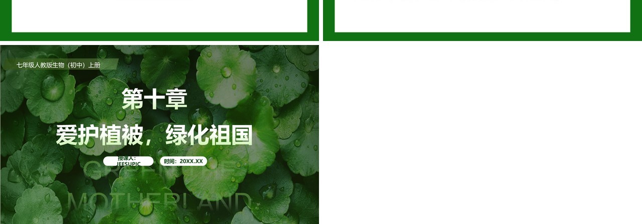 部编版七年级生物上册爱护植被绿化祖国课件PPT模板