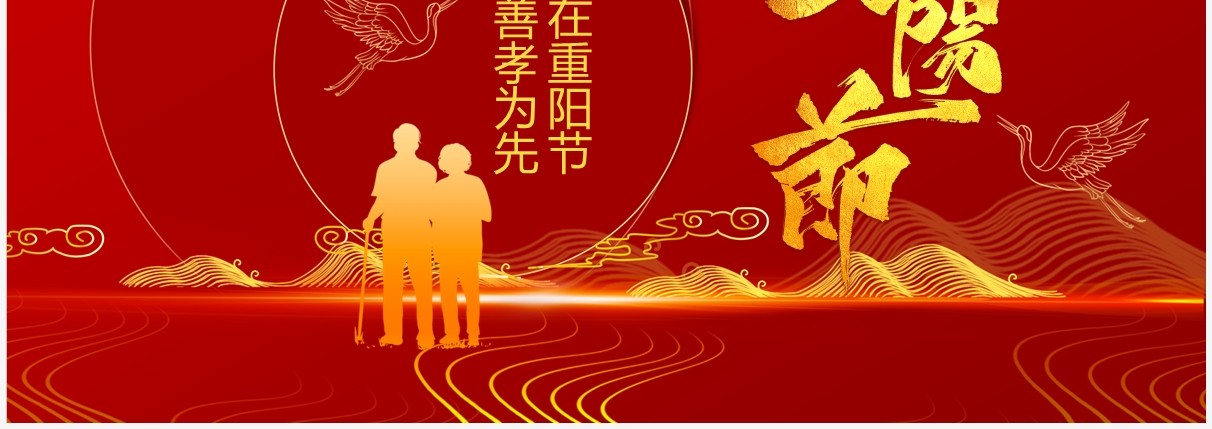 红色中国风重阳节敬老活动策划PPT模板