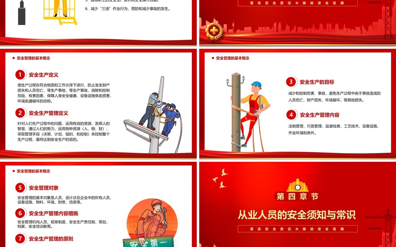 红色简约员工安全生产培训PPT模板(1)
